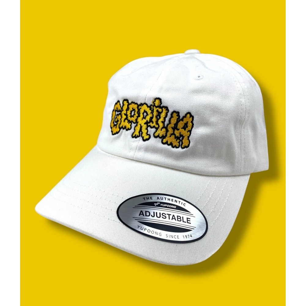 NEW GLORILLA Embroidered Gold Logo White‎ Dad Hat Adjustable Ball Cap Rap Music